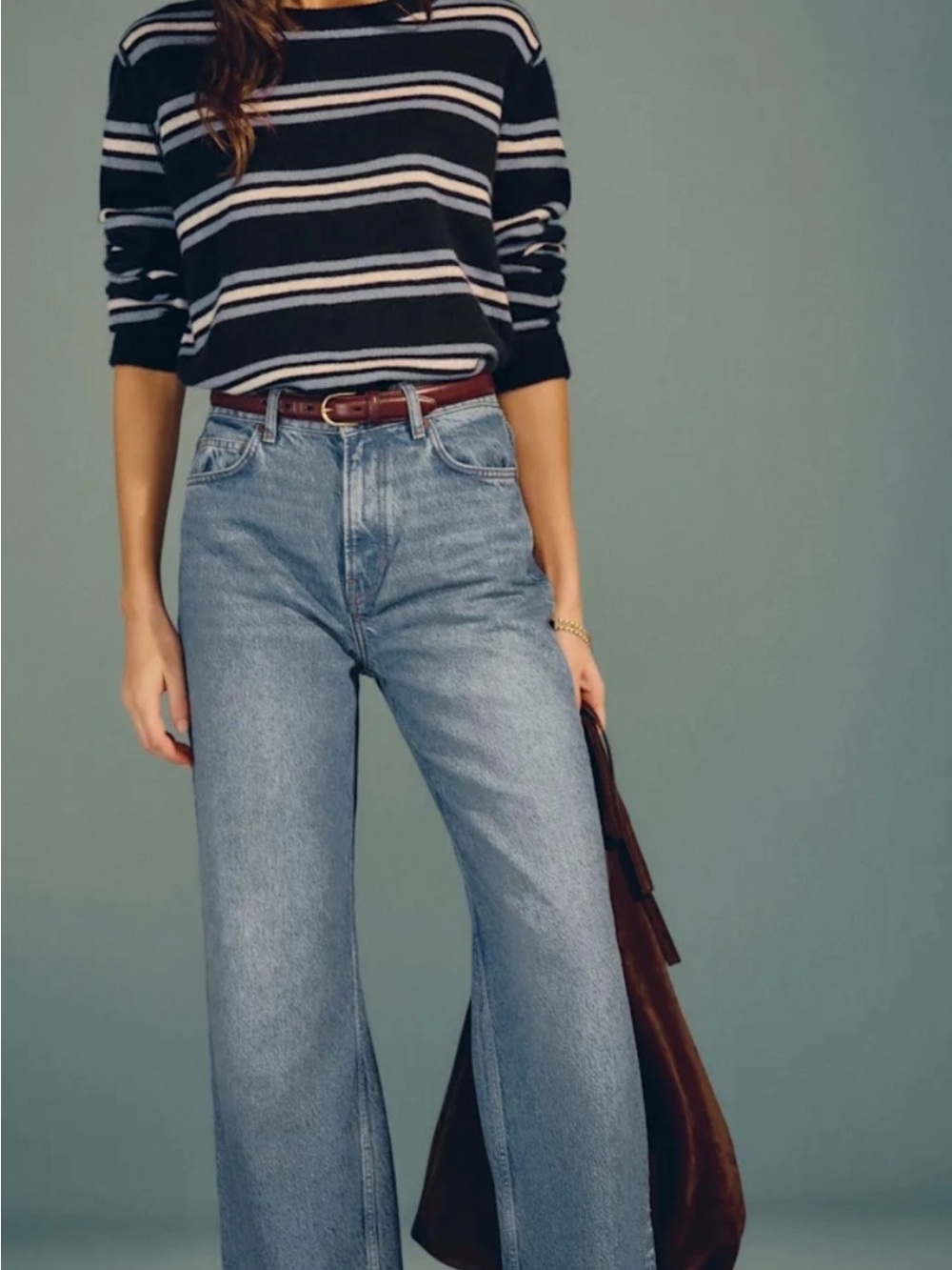 Reformation Cary High Rise Slouchy Wide Leg Jeans in Colorado